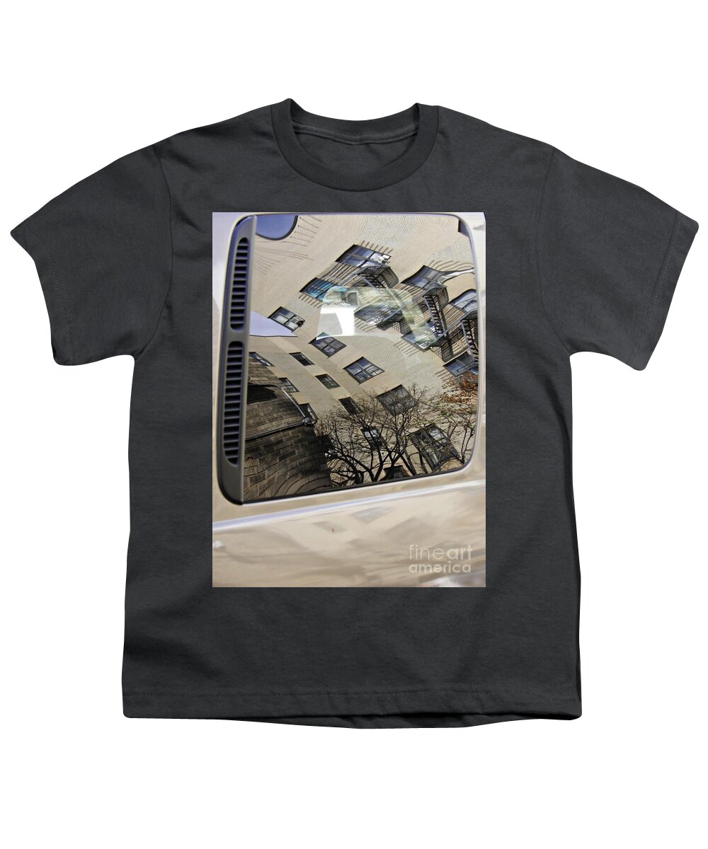 Reflection Youth T-Shirt featuring the photograph Reflection on a Parked Car 17  by Sarah Loft