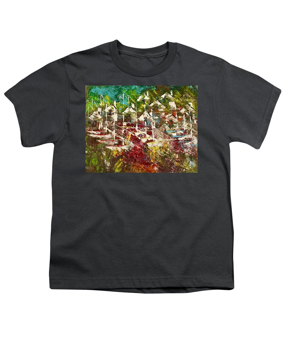 Abstract Youth T-Shirt featuring the painting Resort Living by George Riney
