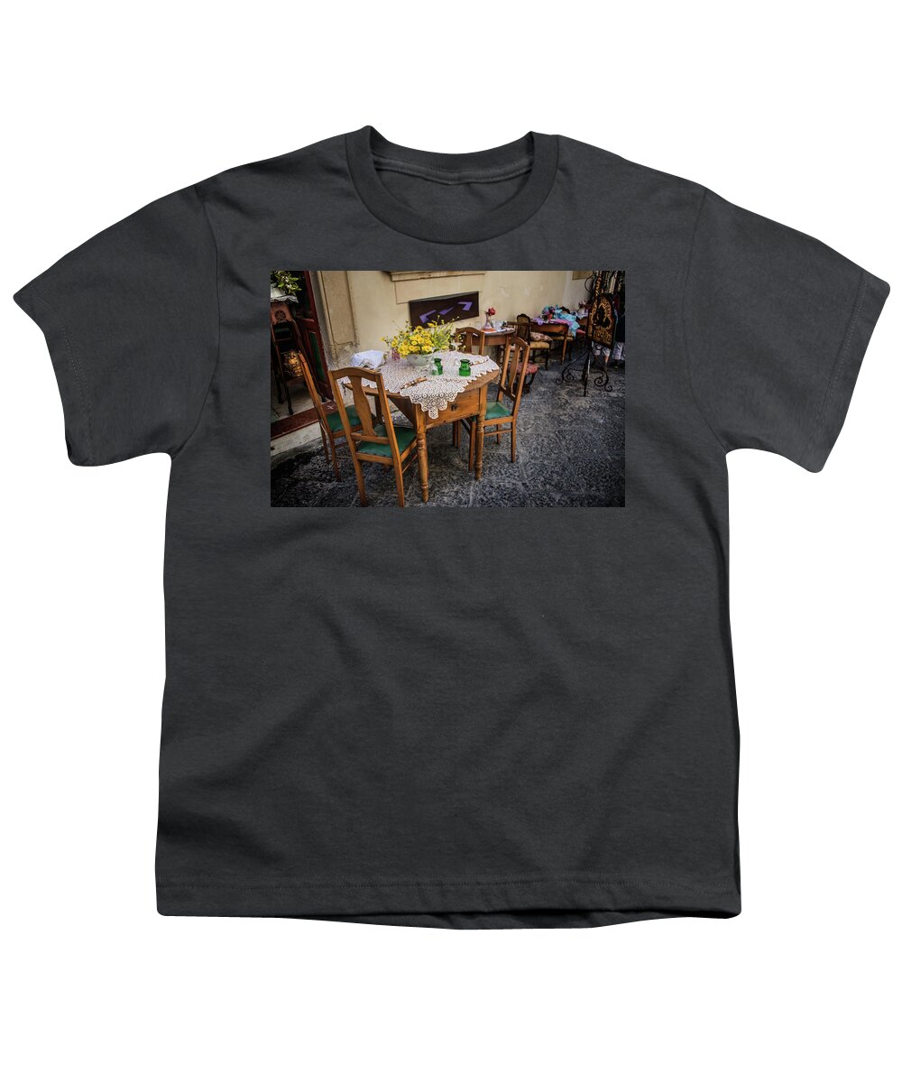  Youth T-Shirt featuring the photograph Restaurant in Sicily by Patrick Boening