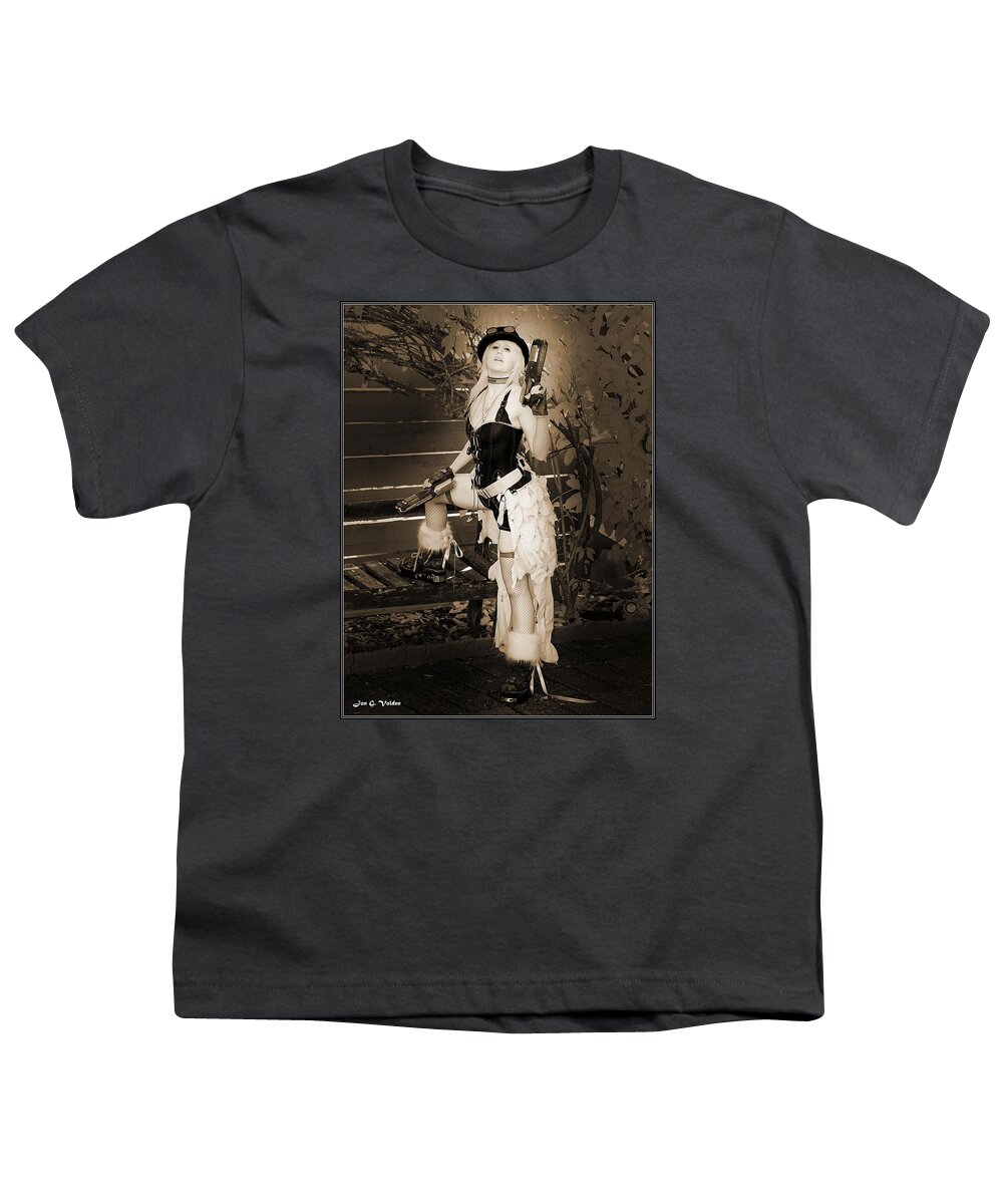 Fantasy Youth T-Shirt featuring the photograph Retro Steam Punk Vixen by Jon Volden