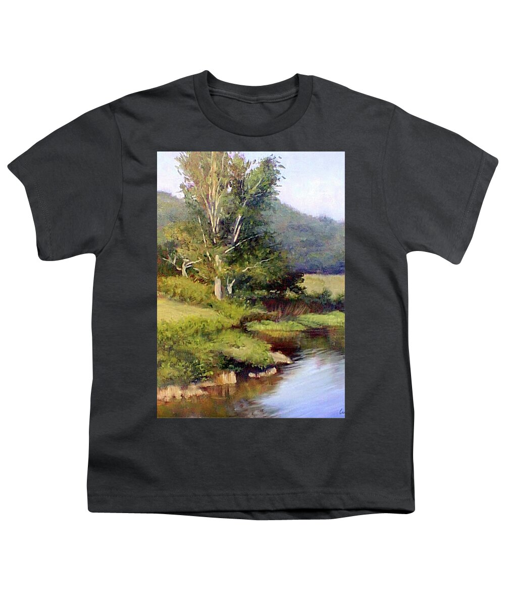 River Youth T-Shirt featuring the painting River's Edge by Marie Witte