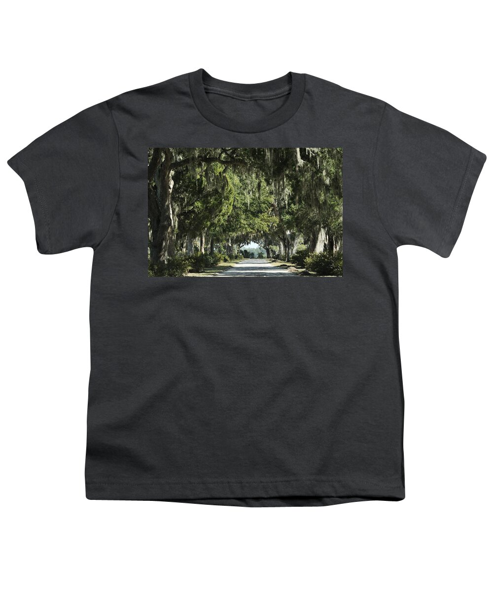 Allee Youth T-Shirt featuring the photograph Road with Live Oaks by Bradford Martin