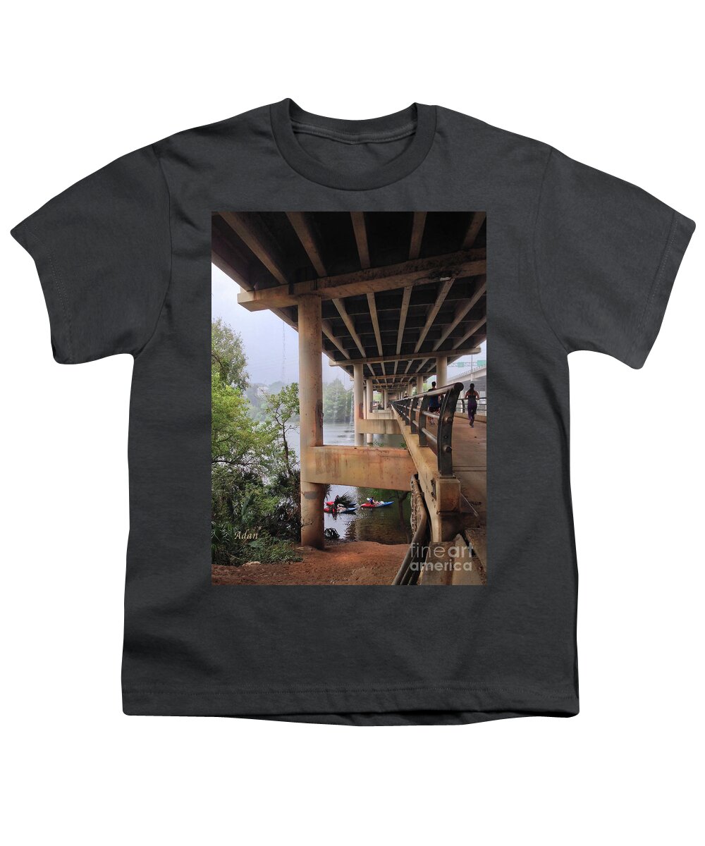 Austin Texas Youth T-Shirt featuring the photograph Roberta Crenshaw Pedestrian Walkway Over Lady Bird Lake by Felipe Adan Lerma