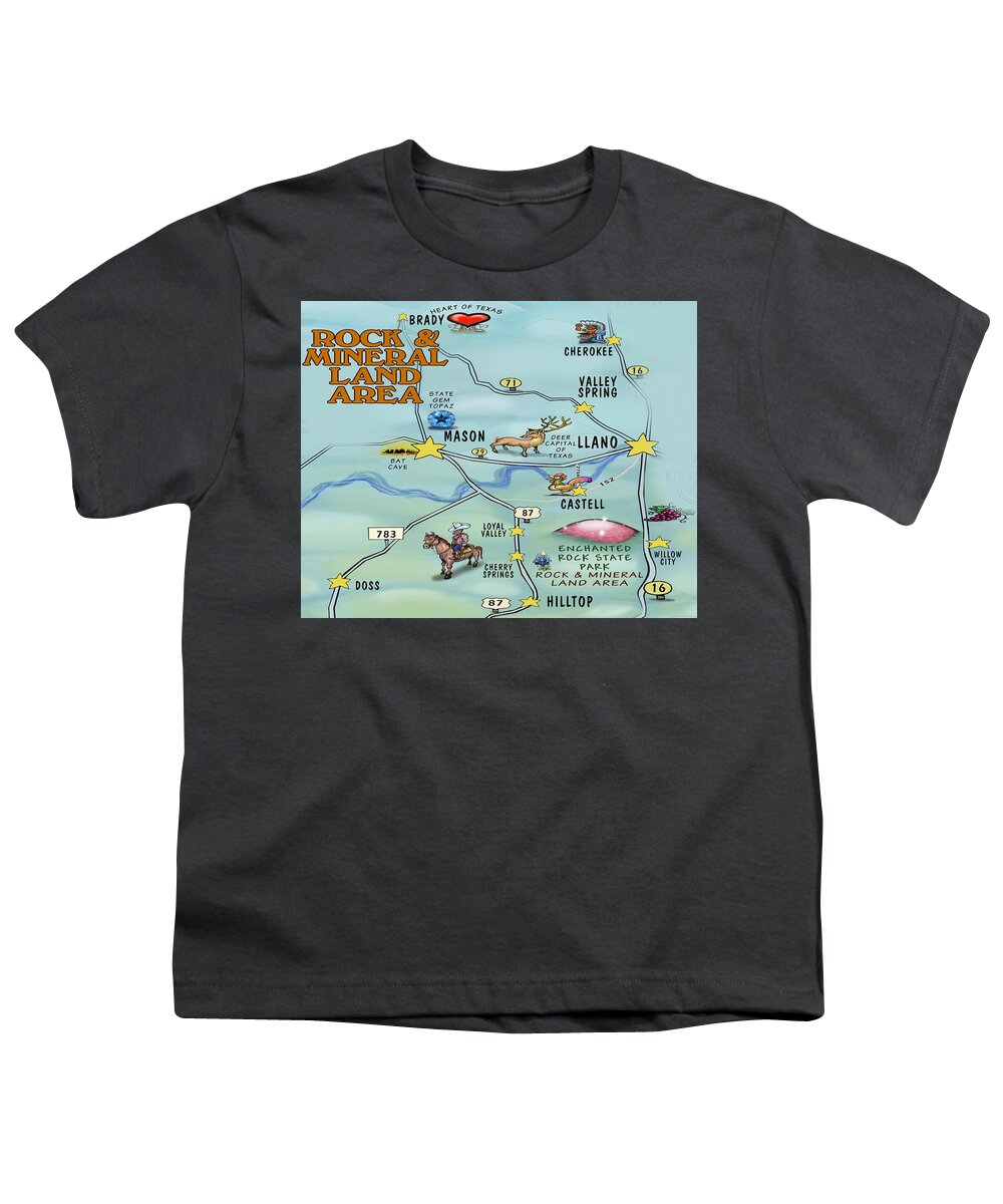 Rock & Mineral Land Area Youth T-Shirt featuring the digital art Rock and Mineral Land Area by Kevin Middleton