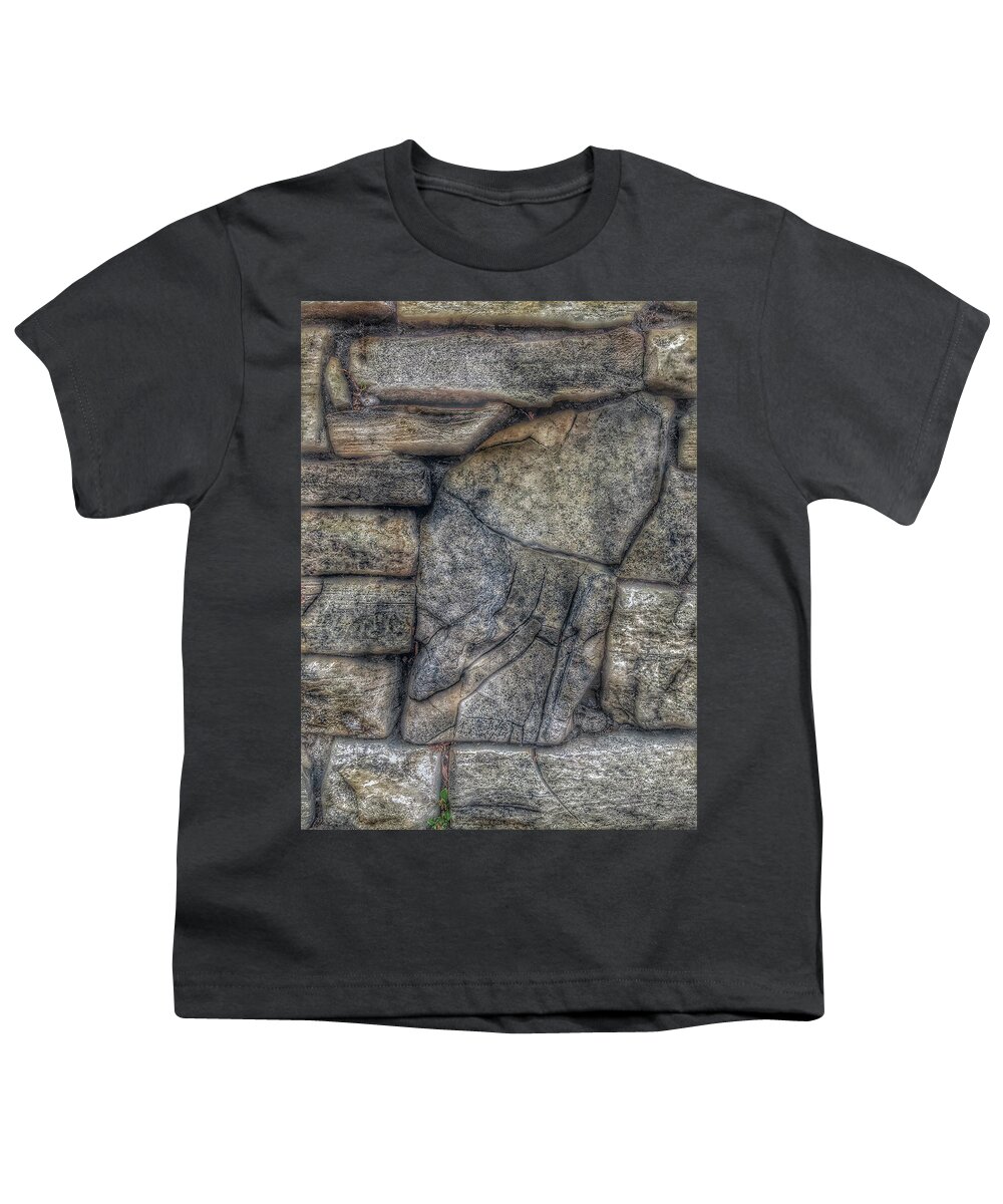 Painterly Iphoneography Youth T-Shirt featuring the photograph Rock Wall by Bill Owen
