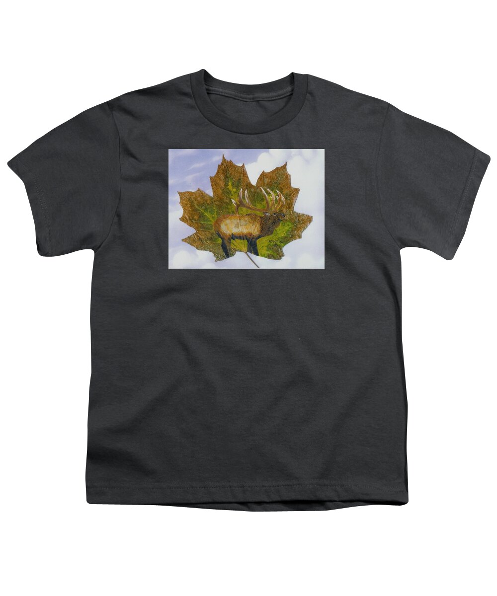 Wildlife Youth T-Shirt featuring the painting Rocky Mountain Elk by Ralph Root