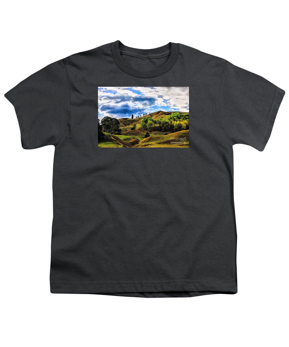 New Zealand Landscapes Youth T-Shirt featuring the photograph Rolling Hills by Rick Bragan