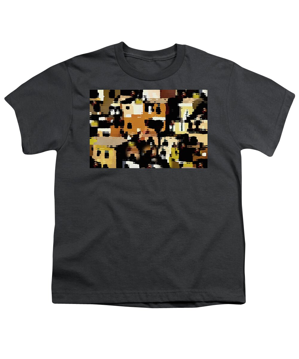 Abstract Youth T-Shirt featuring the mixed media Ruins, an abstract by Shelli Fitzpatrick