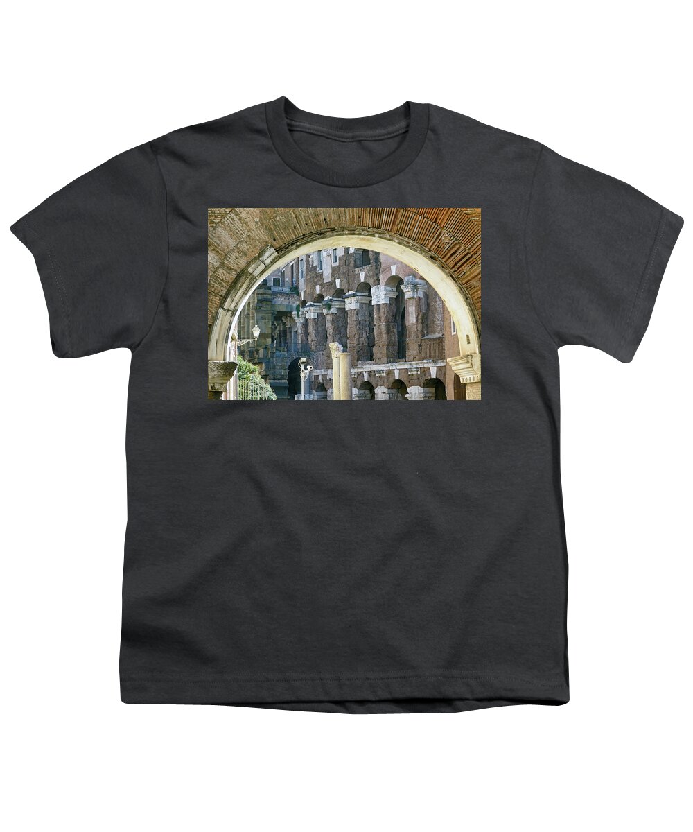 Rome Youth T-Shirt featuring the photograph Ruins Viewed Through An Archway In Rome Italy 2 by Rick Rosenshein