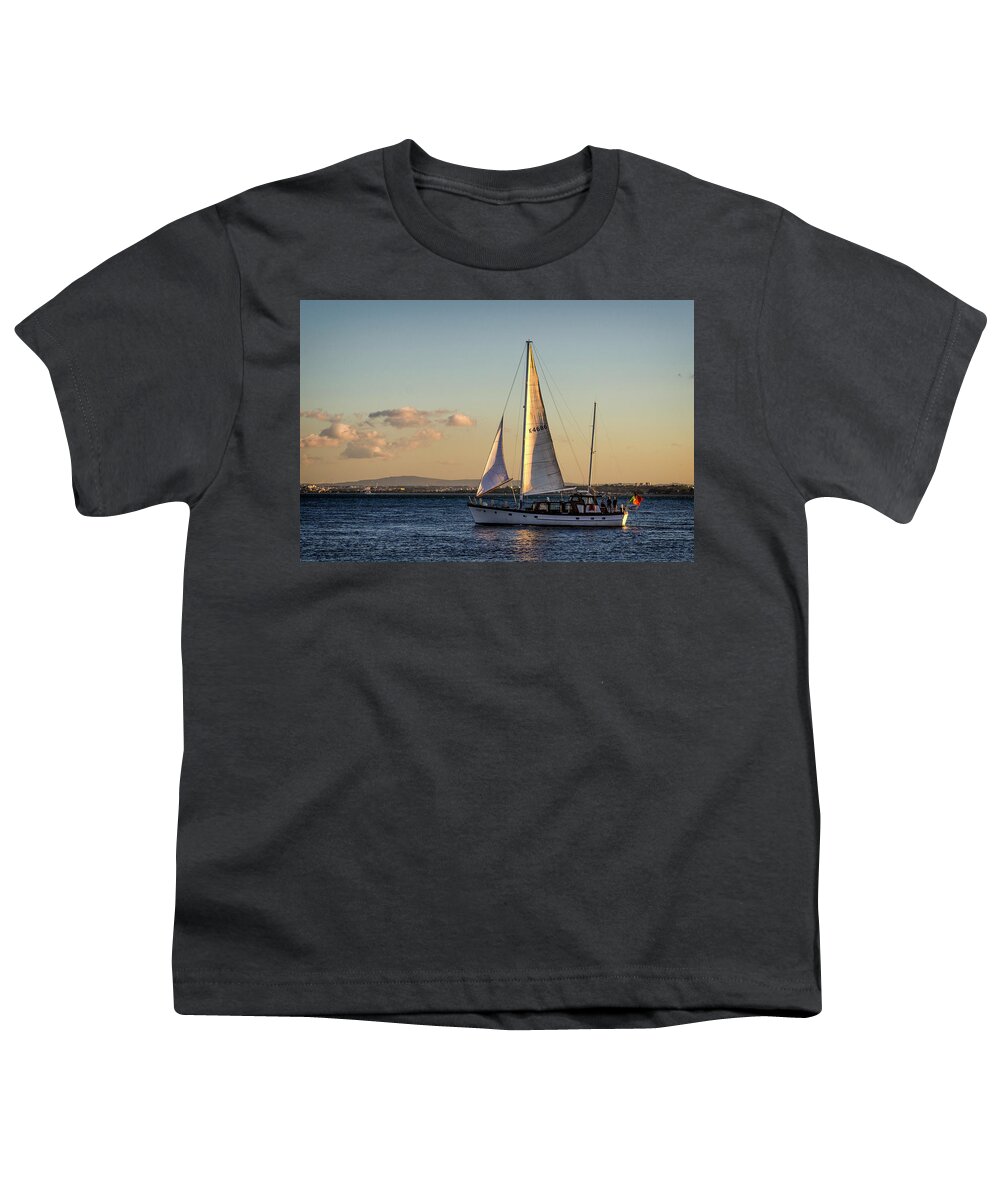 Lisbon Youth T-Shirt featuring the photograph Sail Away from Lisbon by Pablo Lopez