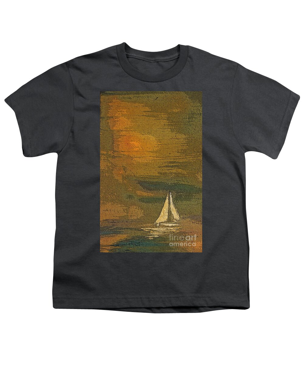 Paintings Youth T-Shirt featuring the painting Sailing the Julianna by Julie Lueders 