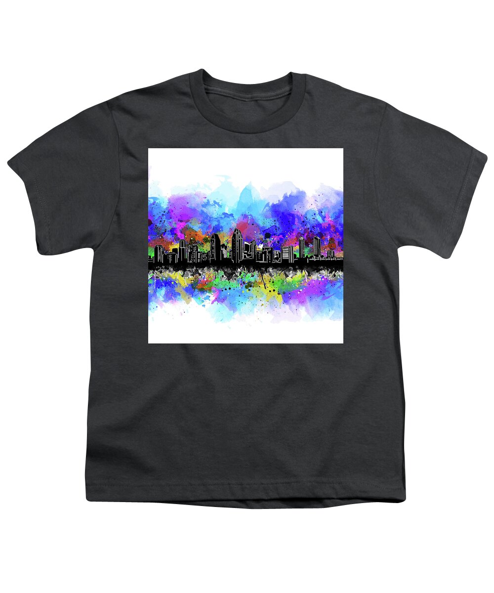 San Diego Youth T-Shirt featuring the photograph San Diego Skyline Artistic 2 by Bekim M
