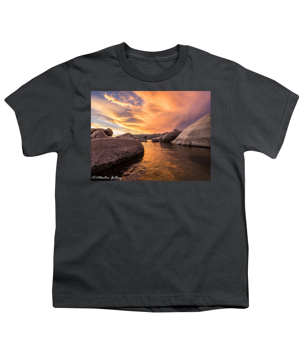 Lake Tahoe Sand Harbor Youth T-Shirt featuring the photograph Sand Harbor Rocks by Martin Gollery