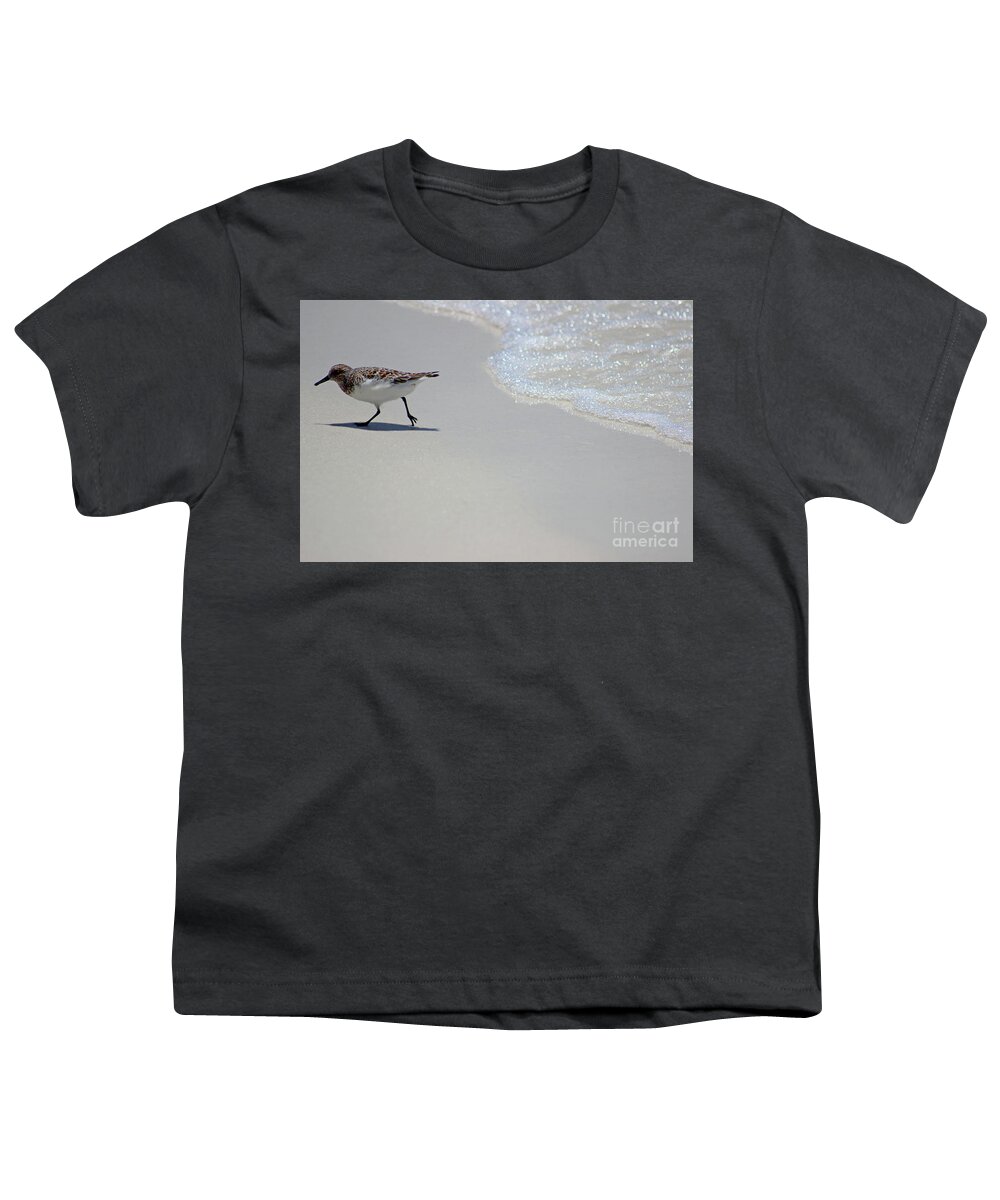 Alba Youth T-Shirt featuring the photograph Sanderling Bird 2016 by Karen Adams