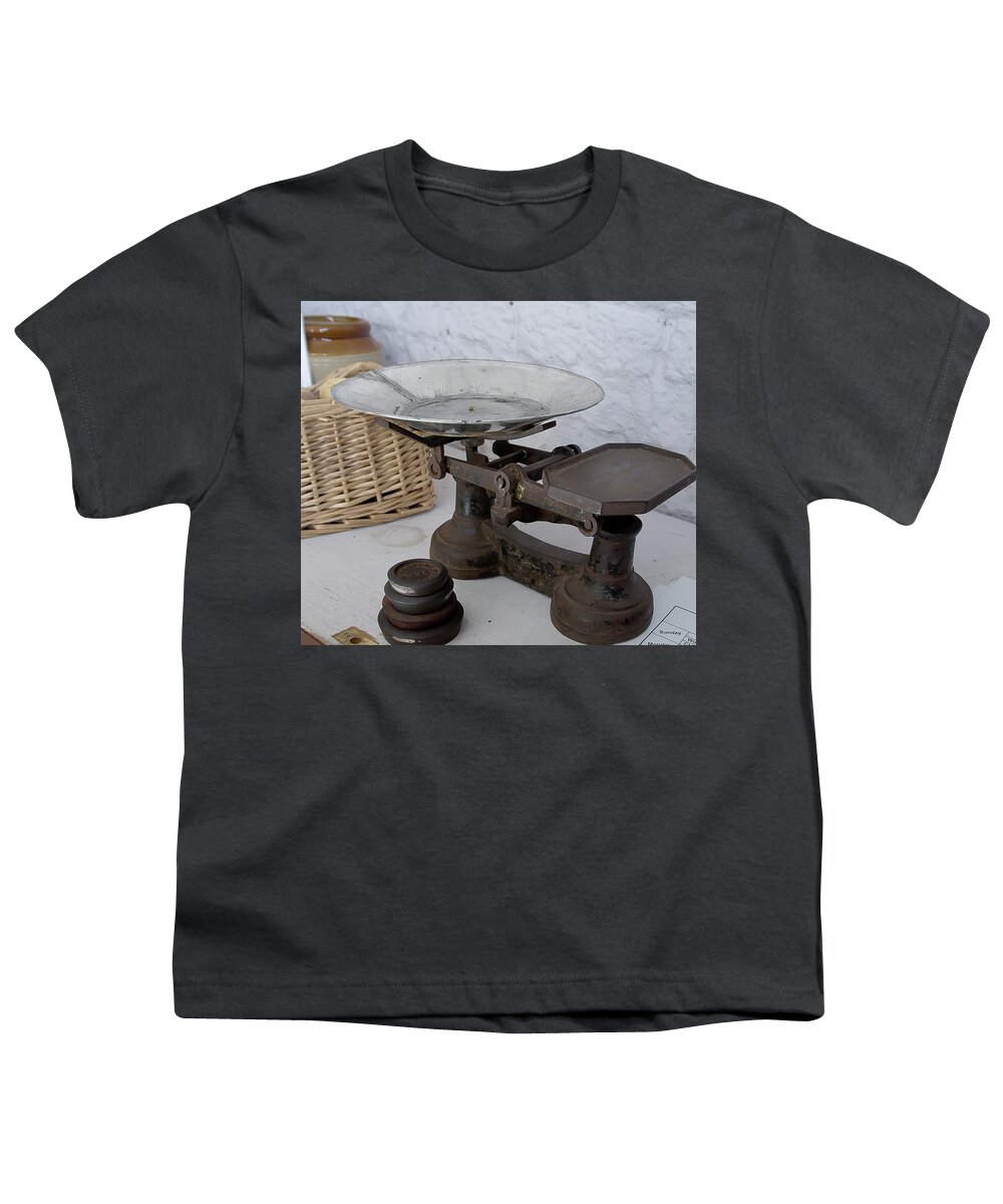Scales Youth T-Shirt featuring the photograph Scales and weights by Elena Perelman