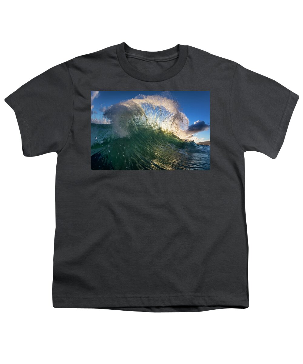 Rogue Wave Youth T-Shirt featuring the photograph Sea Feathers by Sean Davey