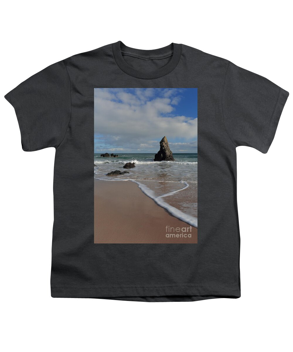 Durness Youth T-Shirt featuring the photograph Sea Foam on Sango Bay by Maria Gaellman