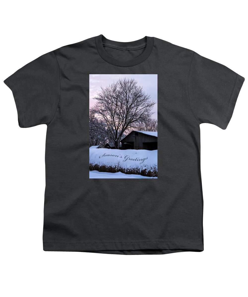 Farm Youth T-Shirt featuring the photograph Season's Greetings - Farm by Holden The Moment