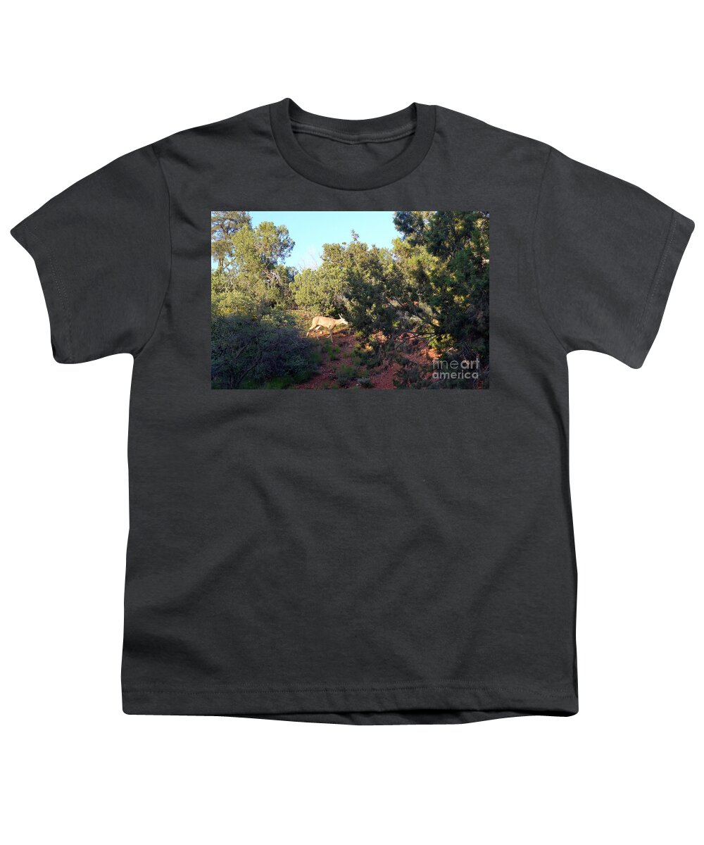 Sedona Youth T-Shirt featuring the photograph Sedona Doe by Mars Besso