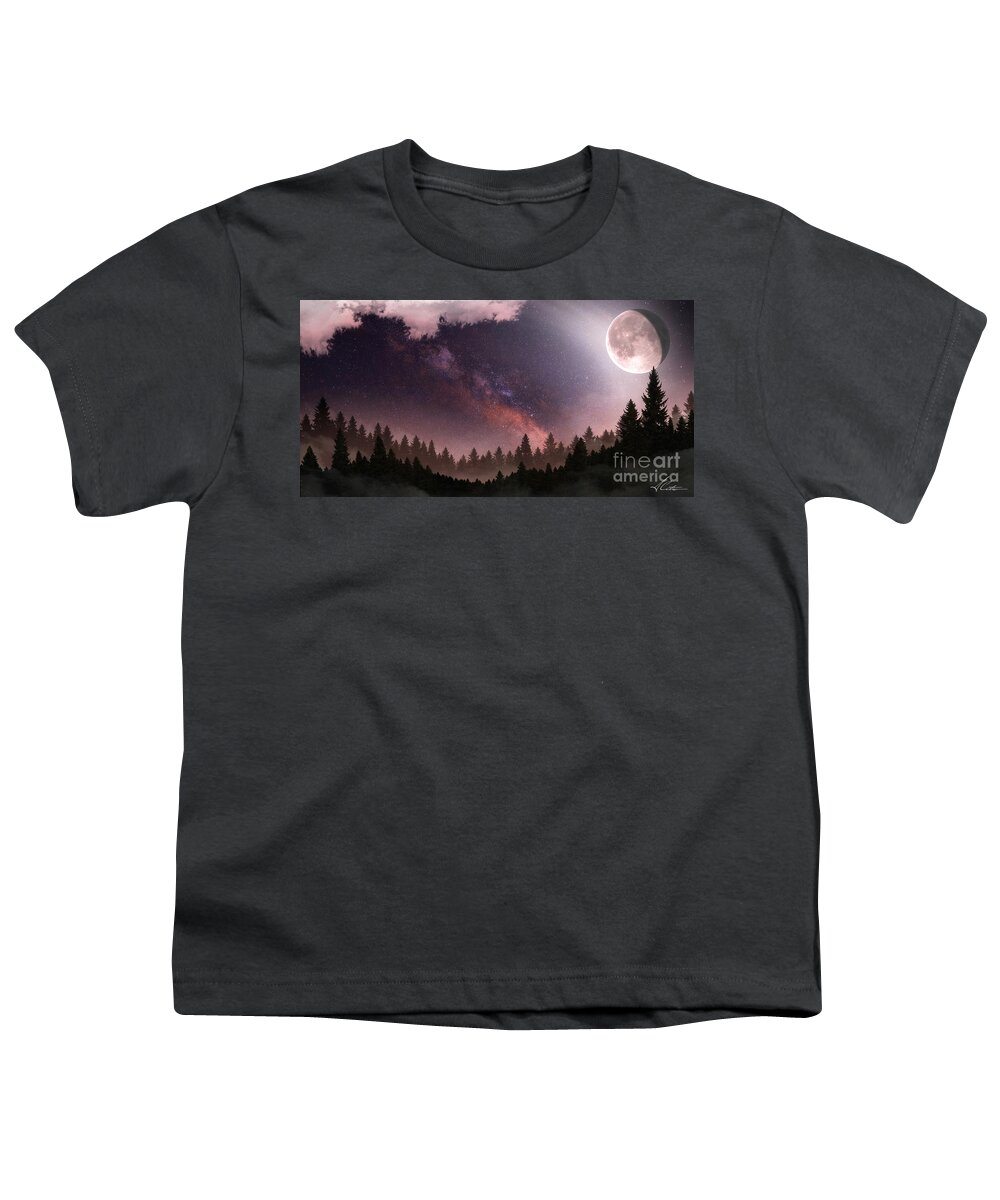 Milky Way Youth T-Shirt featuring the digital art Serenity by Anthony Citro