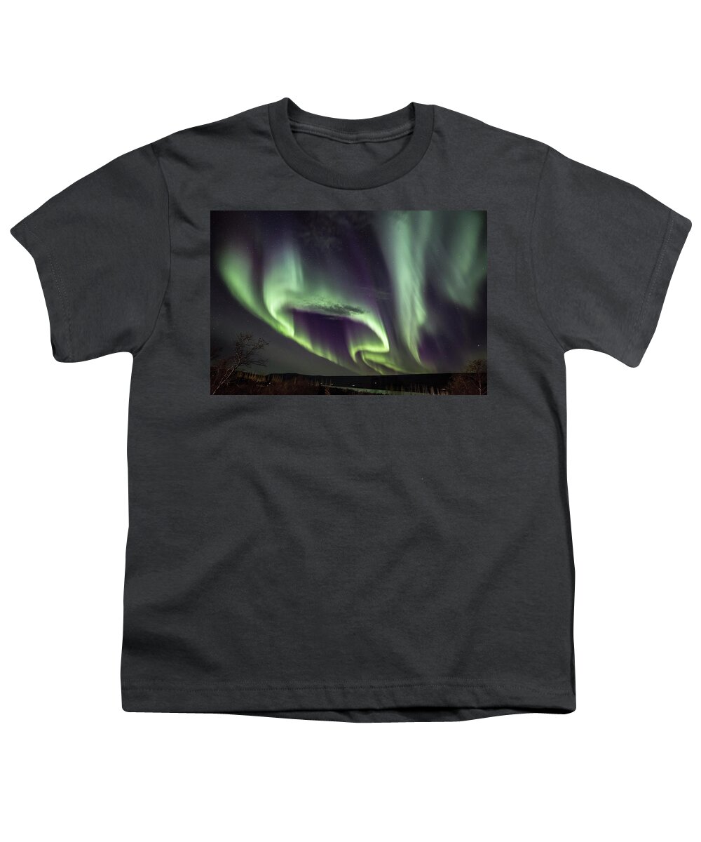 Aurora Youth T-Shirt featuring the photograph Shape of aurora by Hitendra SINKAR
