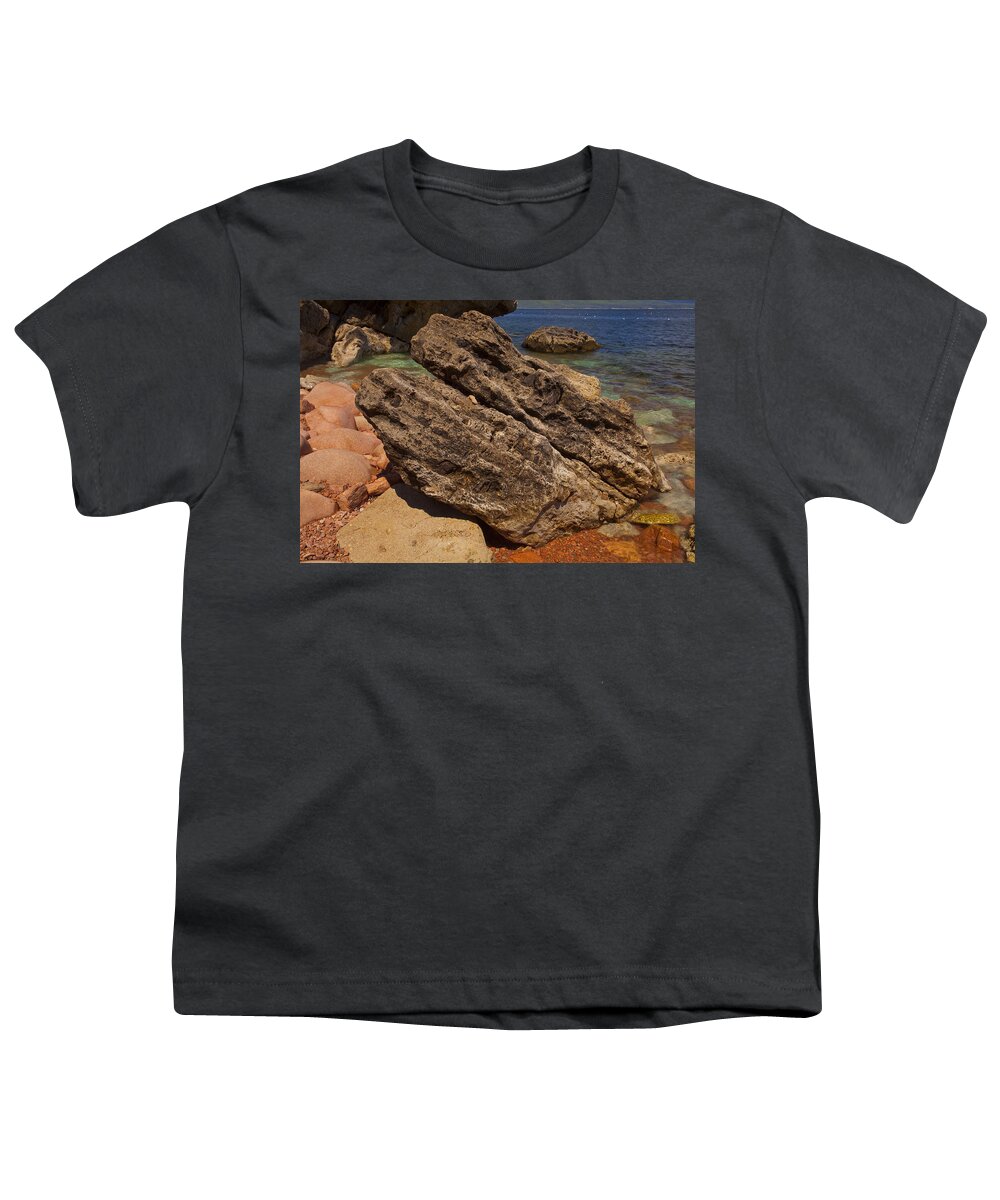 Shoreline Youth T-Shirt featuring the photograph Shoreline Near Cape Dauphin #1 by Irwin Barrett
