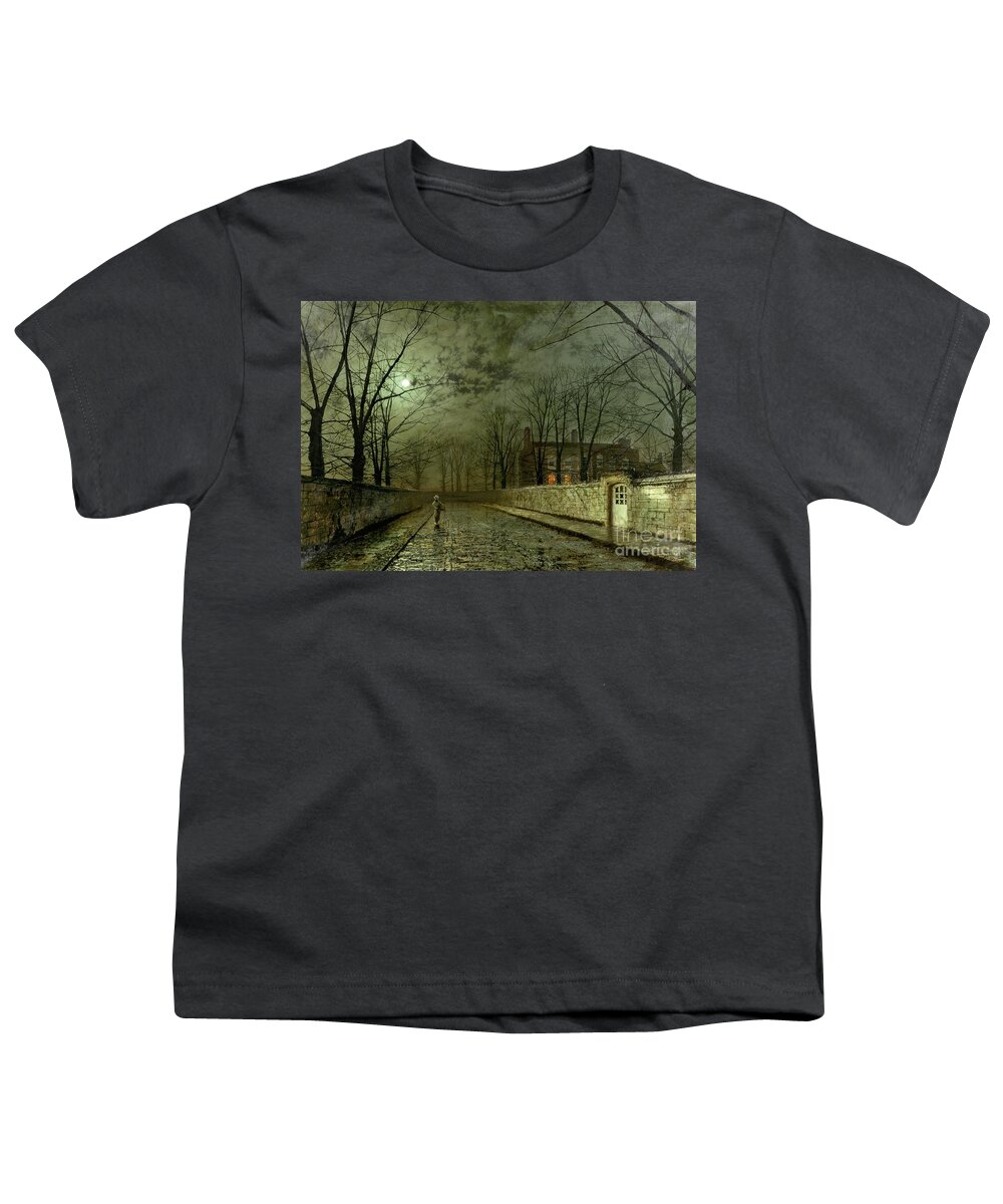 #faatoppicks Youth T-Shirt featuring the painting Silver Moonlight by John Atkinson Grimshaw