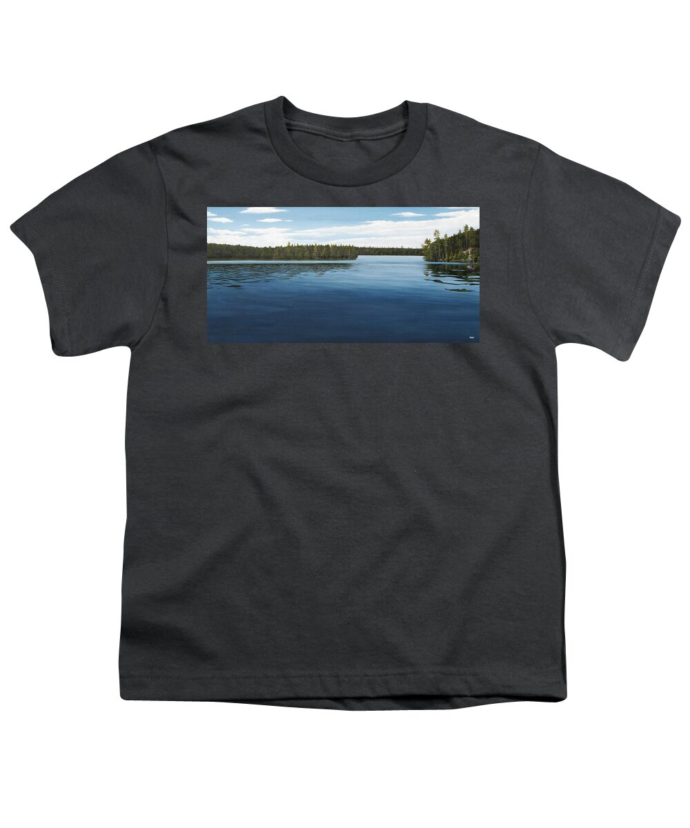Landscapes Youth T-Shirt featuring the painting Skinners Bay Muskoka by Kenneth M Kirsch