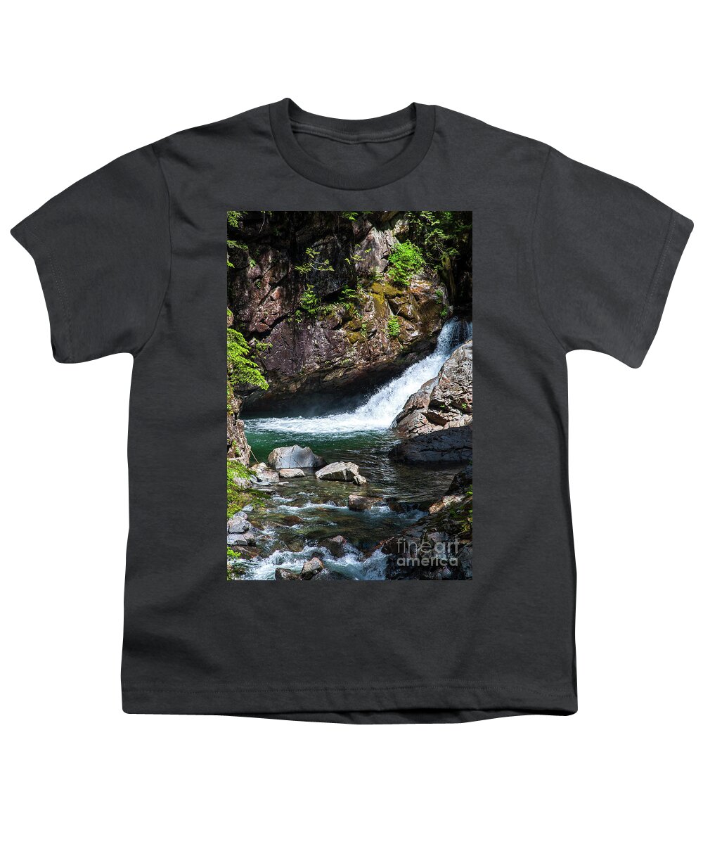 Cascade-mountains Youth T-Shirt featuring the photograph Small Waterfall In Mountain Stream by Kirt Tisdale