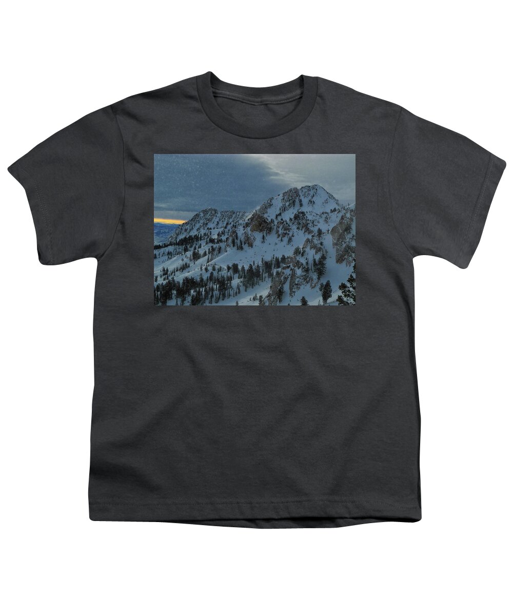 Snowbasin Ski Area As A Snow Globe Youth T-Shirt featuring the photograph Snowbasin Ski Area as a Snow Globe by Raymond Salani III
