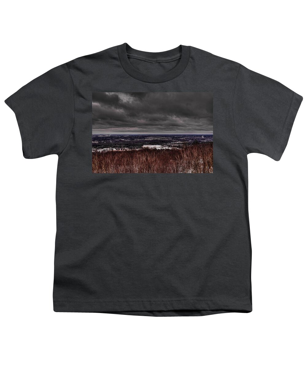Winter Youth T-Shirt featuring the photograph Snowstorm Clouds Over Rib Mountain State Park by Dale Kauzlaric