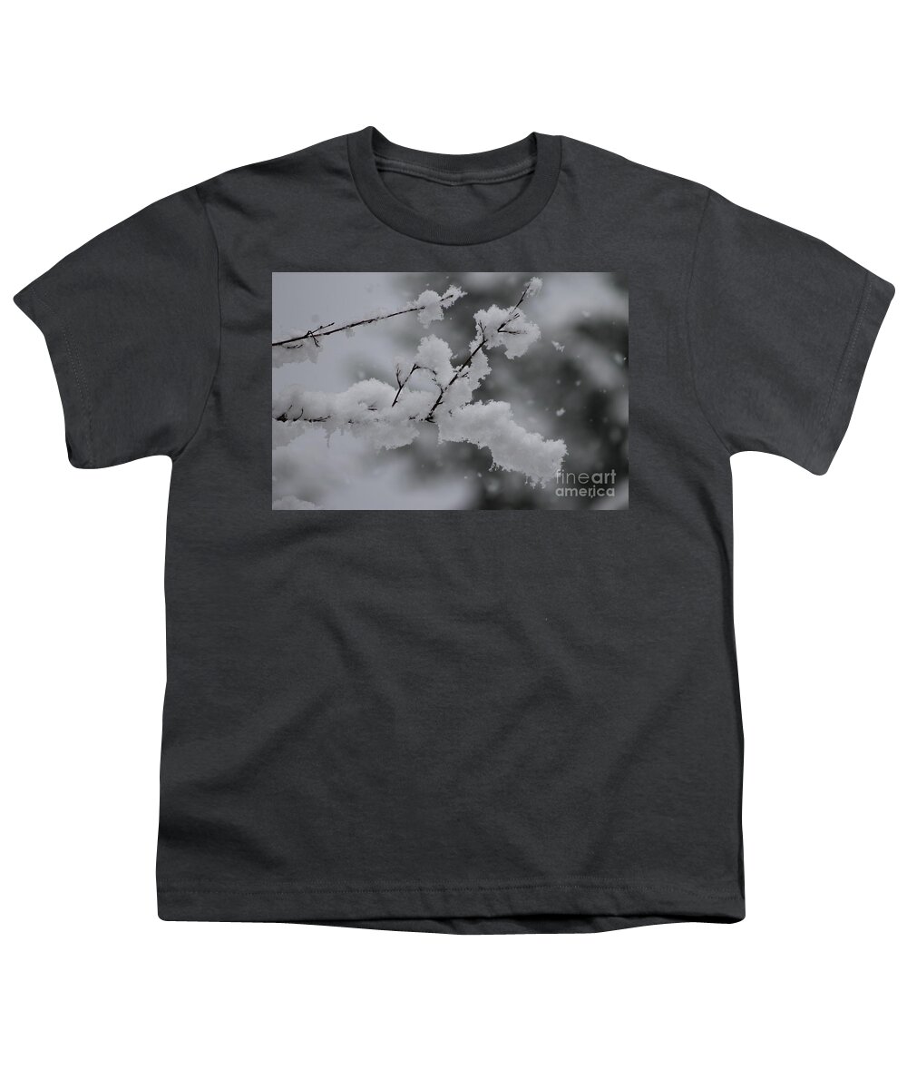 Snowy Youth T-Shirt featuring the photograph Snowy Branch by Leone Lund