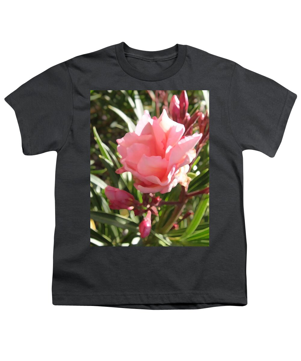 Flower Youth T-Shirt featuring the digital art Soft Pink Blush by Gary Baird