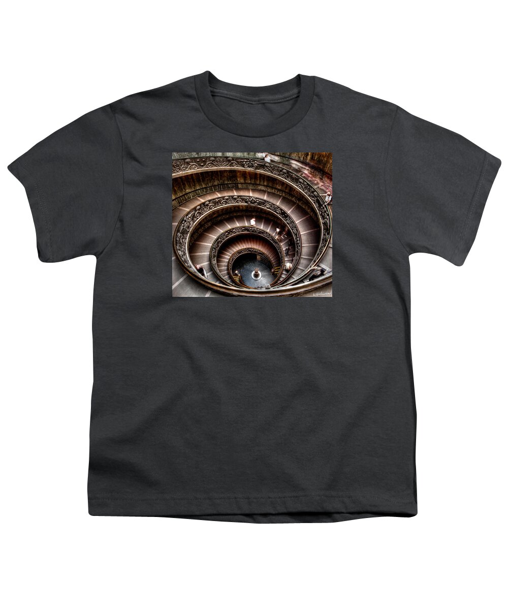 Spiral Staircase Youth T-Shirt featuring the photograph Spiral Staircase No1 by Weston Westmoreland