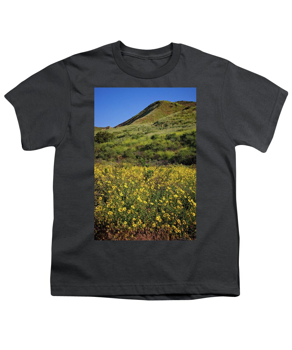 Santa Susana Mountains Youth T-Shirt featuring the photograph Spring Wildflowers in the Santa Susana Mountains - Vertical by Lynn Bauer