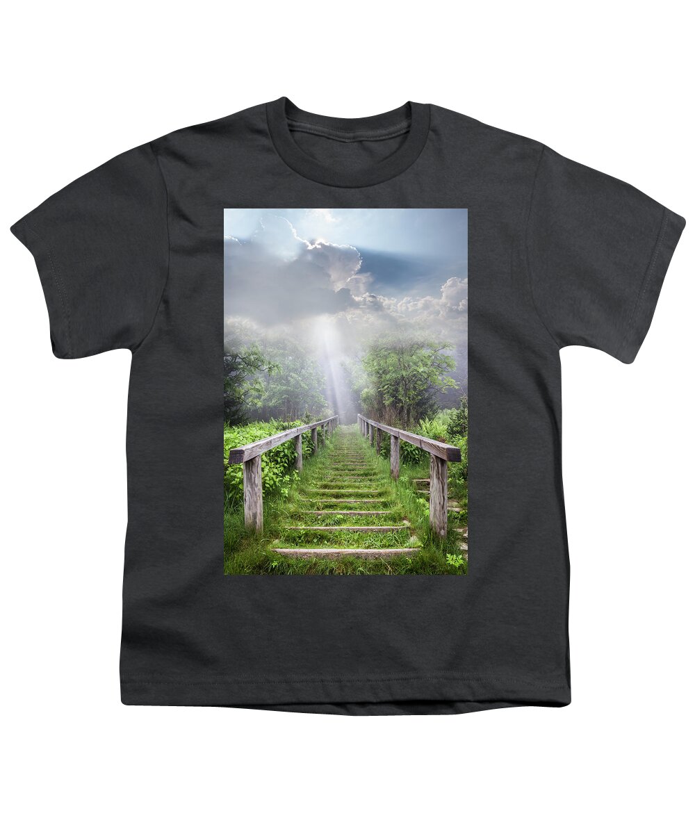 Appalachia Youth T-Shirt featuring the photograph Stairway Up to Heaven by Debra and Dave Vanderlaan