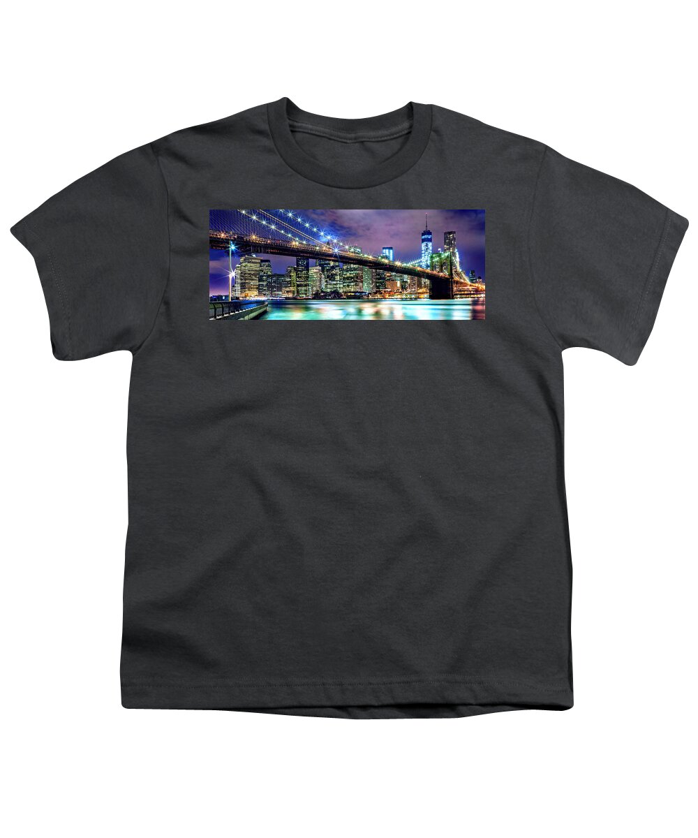 New York City Youth T-Shirt featuring the photograph Star Spangled Skyline by Az Jackson