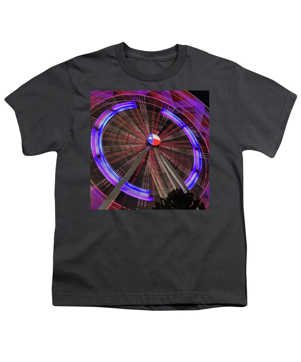 State Fair Of Texas Youth T-Shirt featuring the photograph State Fair of Texas Ferris Wheel by Robert Bellomy