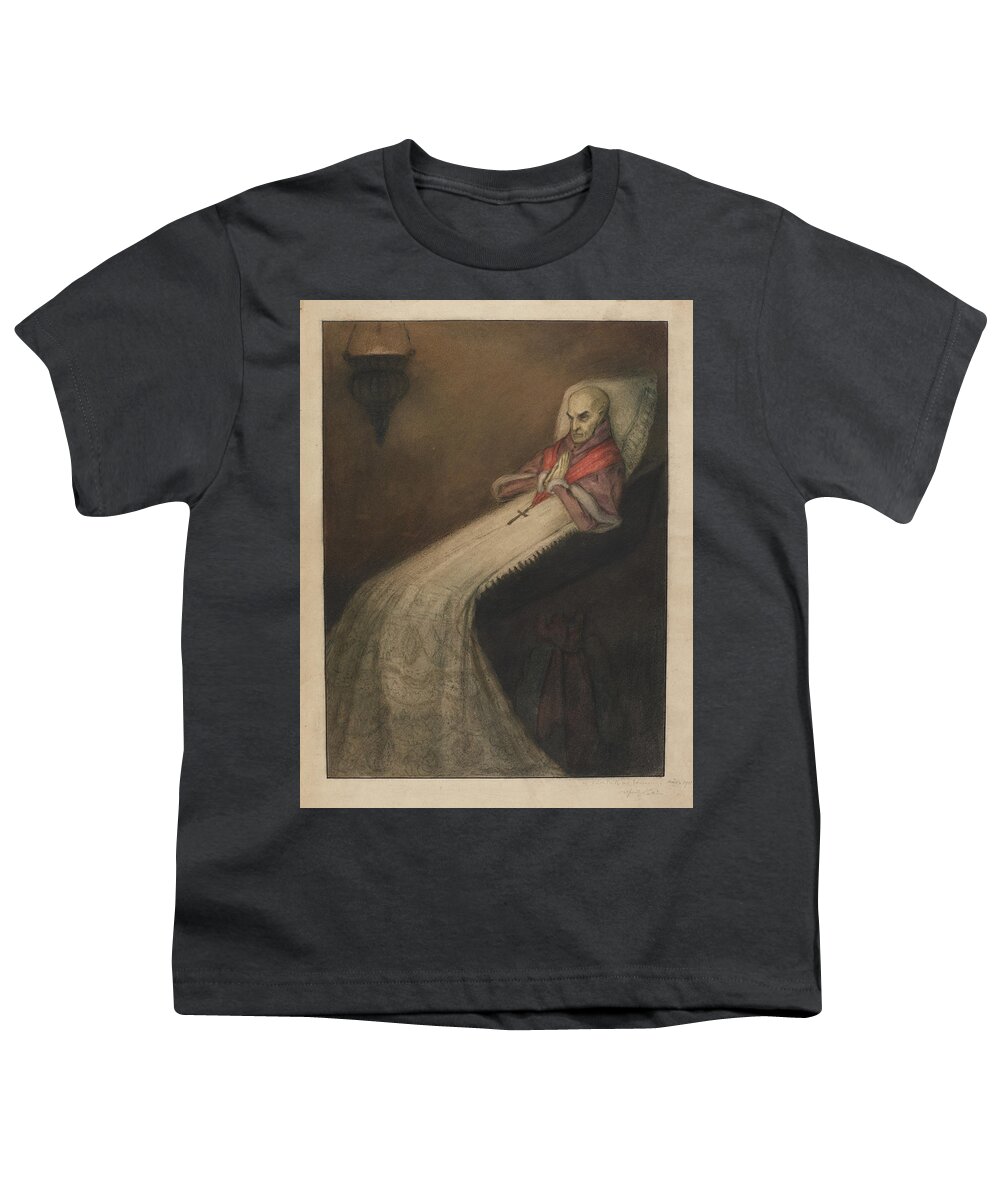 Alfred Kubin (austrian Youth T-Shirt featuring the painting Sterbender Papst by Alfred Kubin