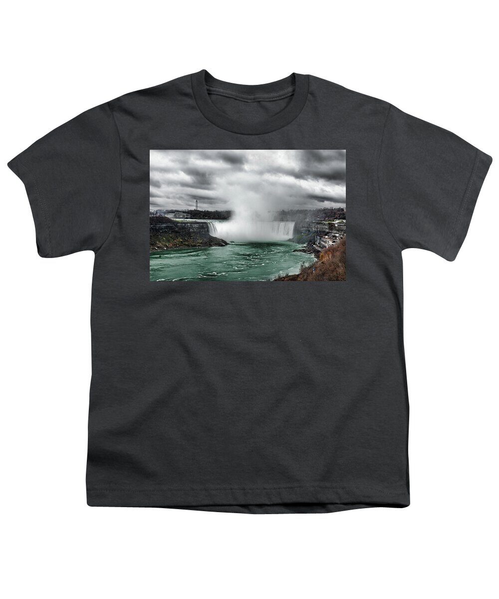 Storm Youth T-Shirt featuring the digital art Storm at Niagara by JGracey Stinson