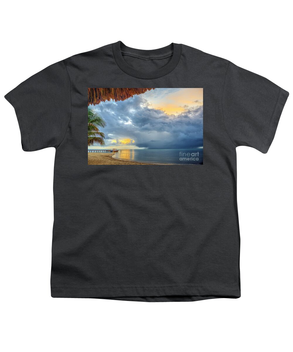 Placencia Youth T-Shirt featuring the photograph Storm Moving in by David Zanzinger