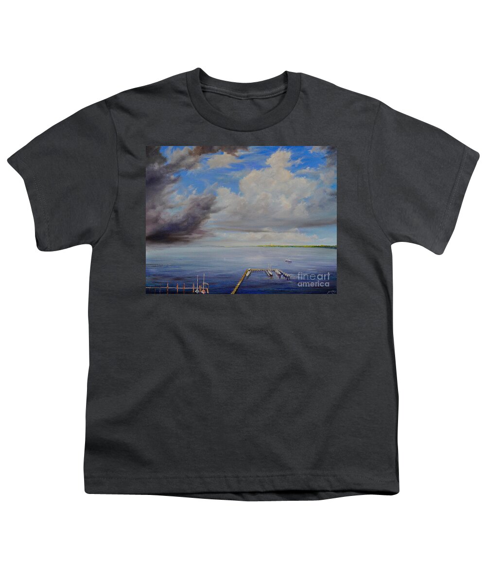Sky Youth T-Shirt featuring the painting Storm on the Indian River by AnnaJo Vahle