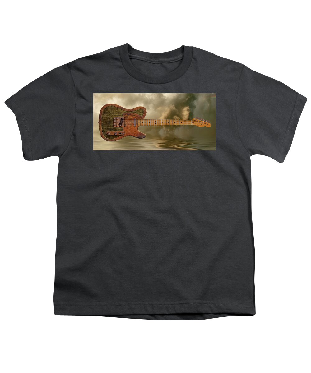 Telecaster Youth T-Shirt featuring the digital art Stormcaster by WB Johnston