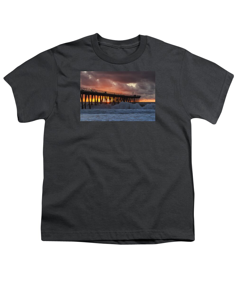 Beach Youth T-Shirt featuring the photograph Stormy Sunset by Ed Clark