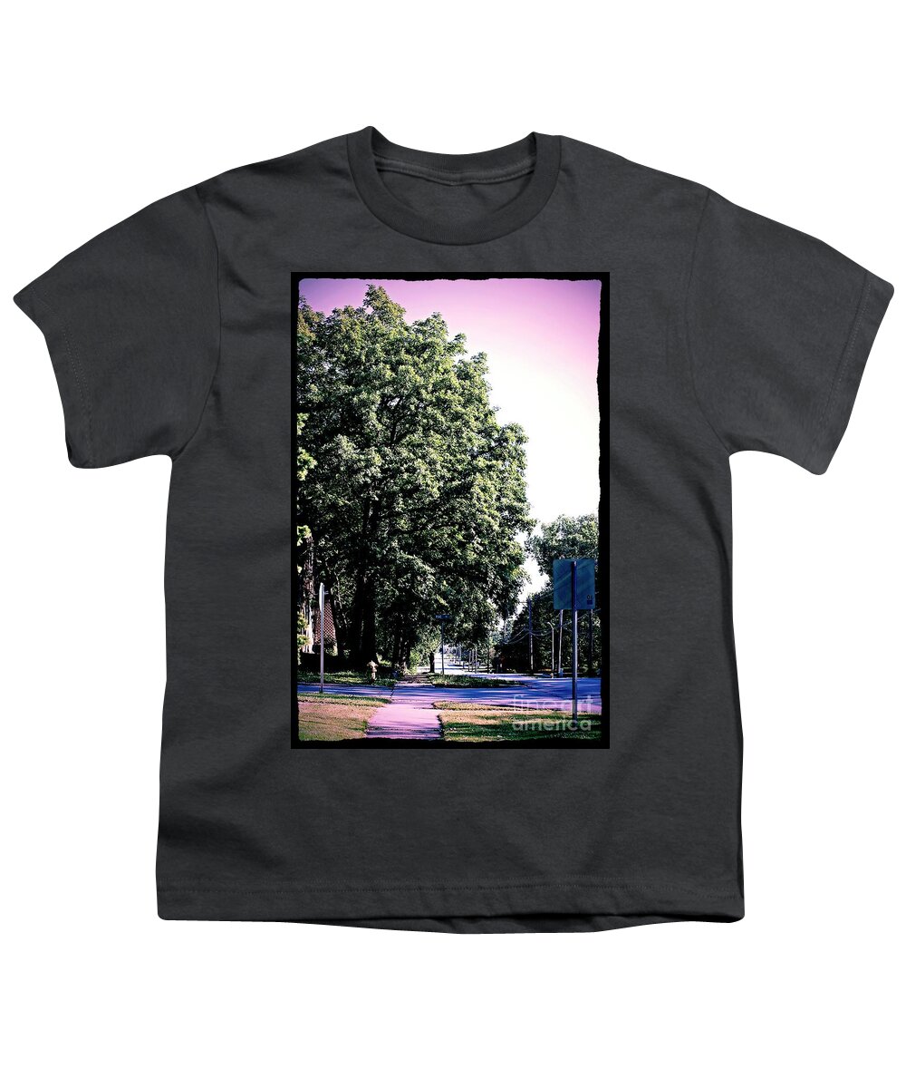 Suburban Street Youth T-Shirt featuring the photograph Suburban Tree by Frank J Casella
