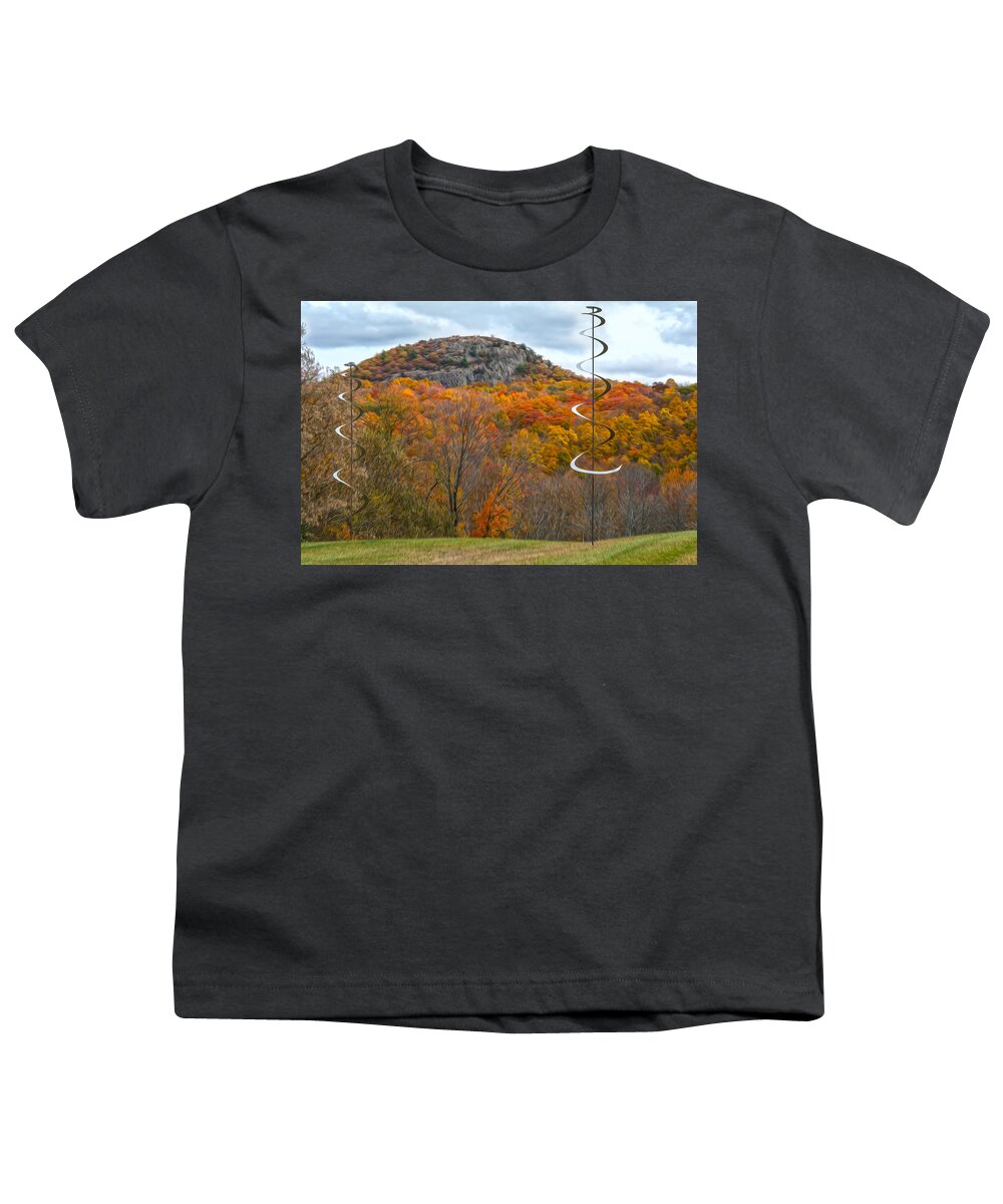 Abstract Youth T-Shirt featuring the photograph Sugar Loaf Mountain in Autumn Abstract by Angelo Marcialis