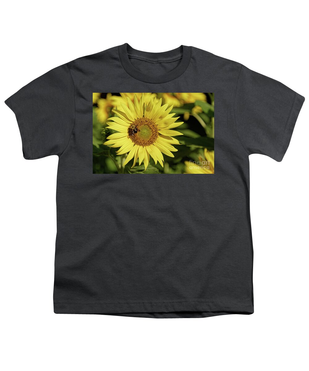 Sunflower Youth T-Shirt featuring the photograph Sunflower Bumble by Natural Focal Point Photography