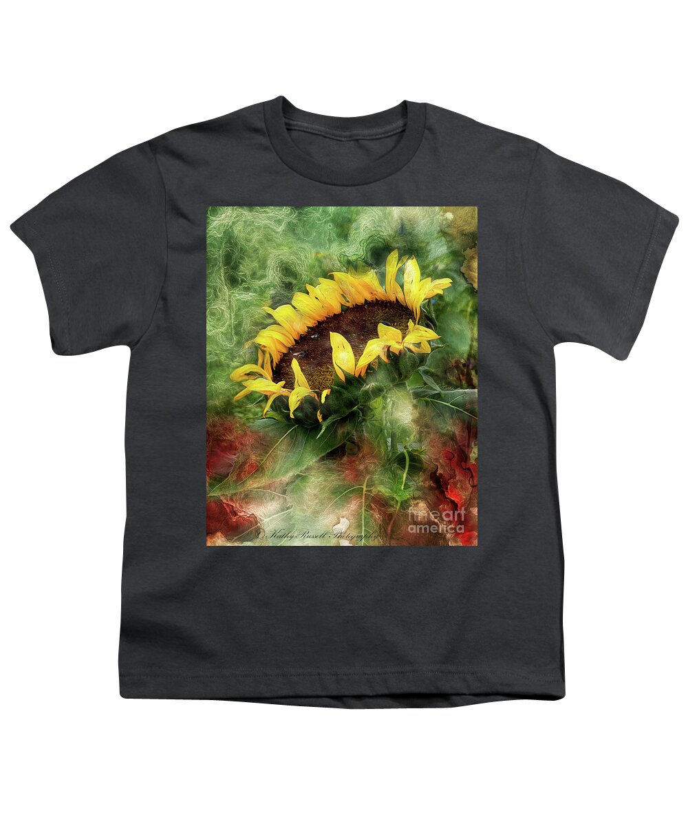  Youth T-Shirt featuring the digital art Sunflower Dreams by Kathy Russell