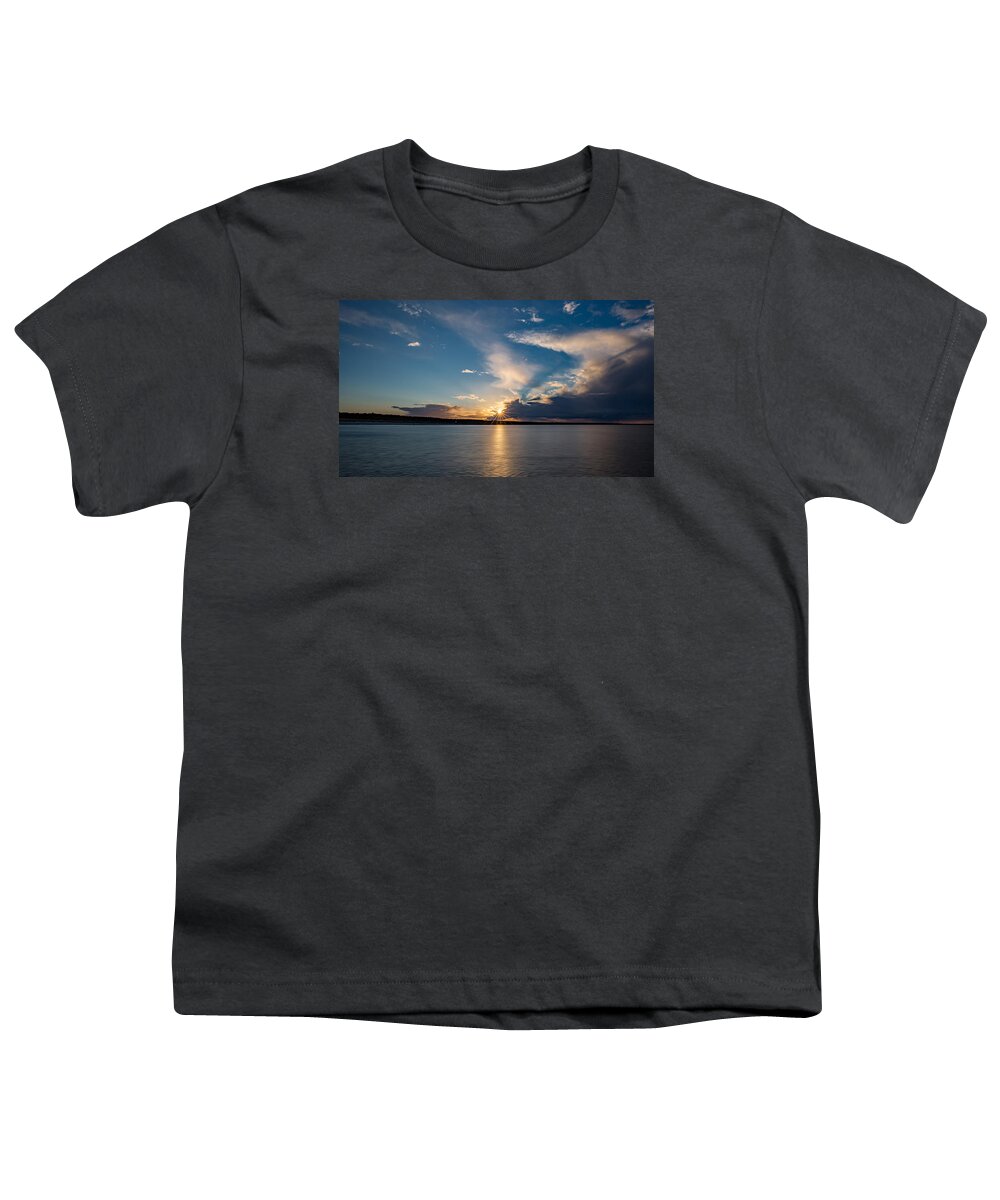 Sunrays Youth T-Shirt featuring the photograph Sunset on the Baltic Sea by Andreas Levi