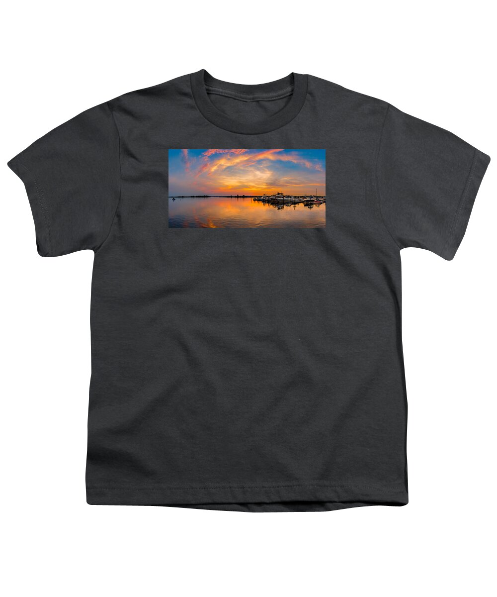Jersey Shore Youth T-Shirt featuring the photograph Sunset Over Shrewsbury Bay by Mark Rogers